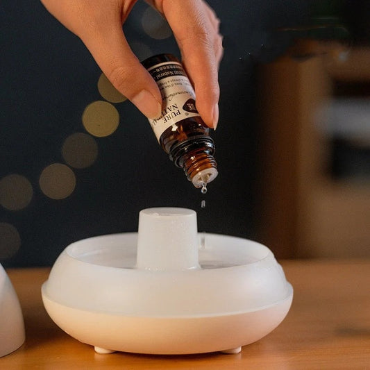 Flame Effect Humidifier & Aromatherapy Diffuser – 7-Colour LED Night Light | 130ml USB | Essential Oil Compatible