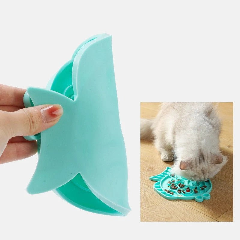 Pet Slow Feeder Bowl – Anti-Gulping TPR Dog & Cat Food Bowl for Healthy Digestion | Blue & Green