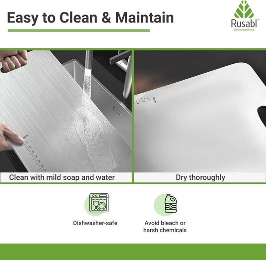 Stainless Steel Chopping Board – Extra-Thick Food-Grade Kitchen Cutting Board with Anti-Slip Base | 34x24cm