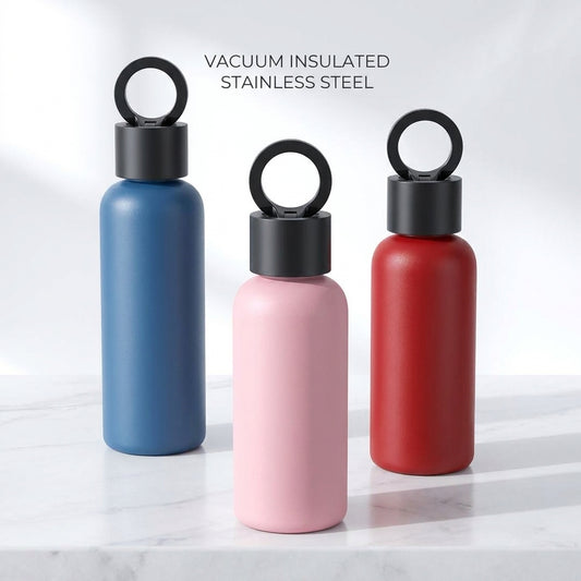 Vacuum Insulated Water Bottle with Phone Stand Lid – BPA Free Thermal Flask for Hot & Cold Drinks
