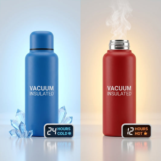 Vacuum Insulated Water Bottle with Phone Stand Lid – BPA Free Thermal Flask for Hot & Cold Drinks
