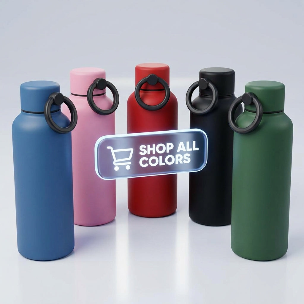 Vacuum Insulated Water Bottle with Phone Stand Lid – BPA Free Thermal Flask for Hot & Cold Drinks