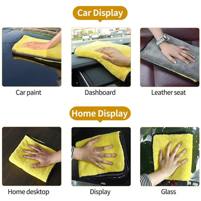 Double-Sided Microfiber Cleaning Cloth – Pack of 2 | Car, Kitchen & Home Use
