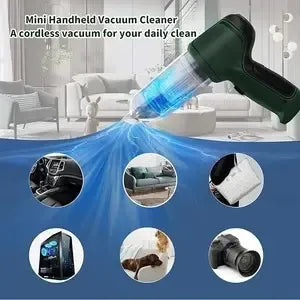 Portable Handheld Vacuum Cleaner – USB Rechargeable Cordless Mini Vacuum for Car, Home & Office