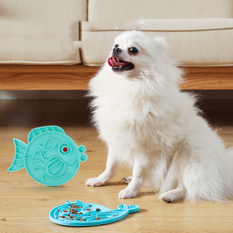 Pet Slow Feeder Bowl – Anti-Gulping TPR Dog & Cat Food Bowl for Healthy Digestion | Blue & Green