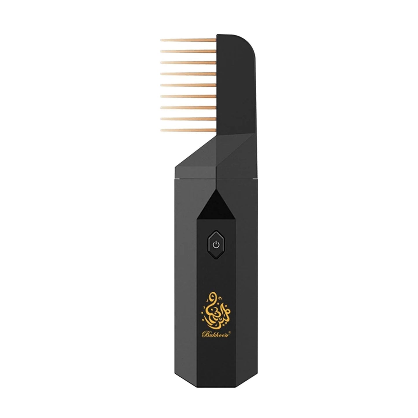 Bishkoor Electric Hair Bakhoor Comb – 2-in-1 Portable Incense Burner & Hair Comb | Black & Gold | USB Rechargeable