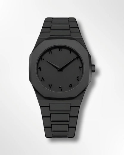 Premium All-Black Stainless Steel Arabic Watch – Minimalist Luxury Timepiece for Men