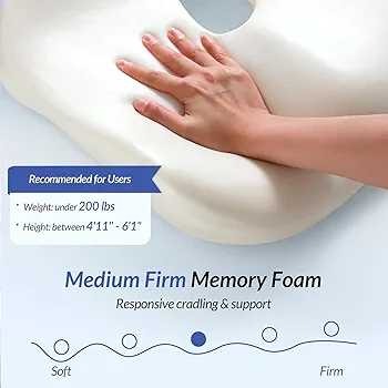 Ergonomic Memory Foam Seat Cushion – Orthopedic Coccyx & Lower Back Support for Office, Car & Home