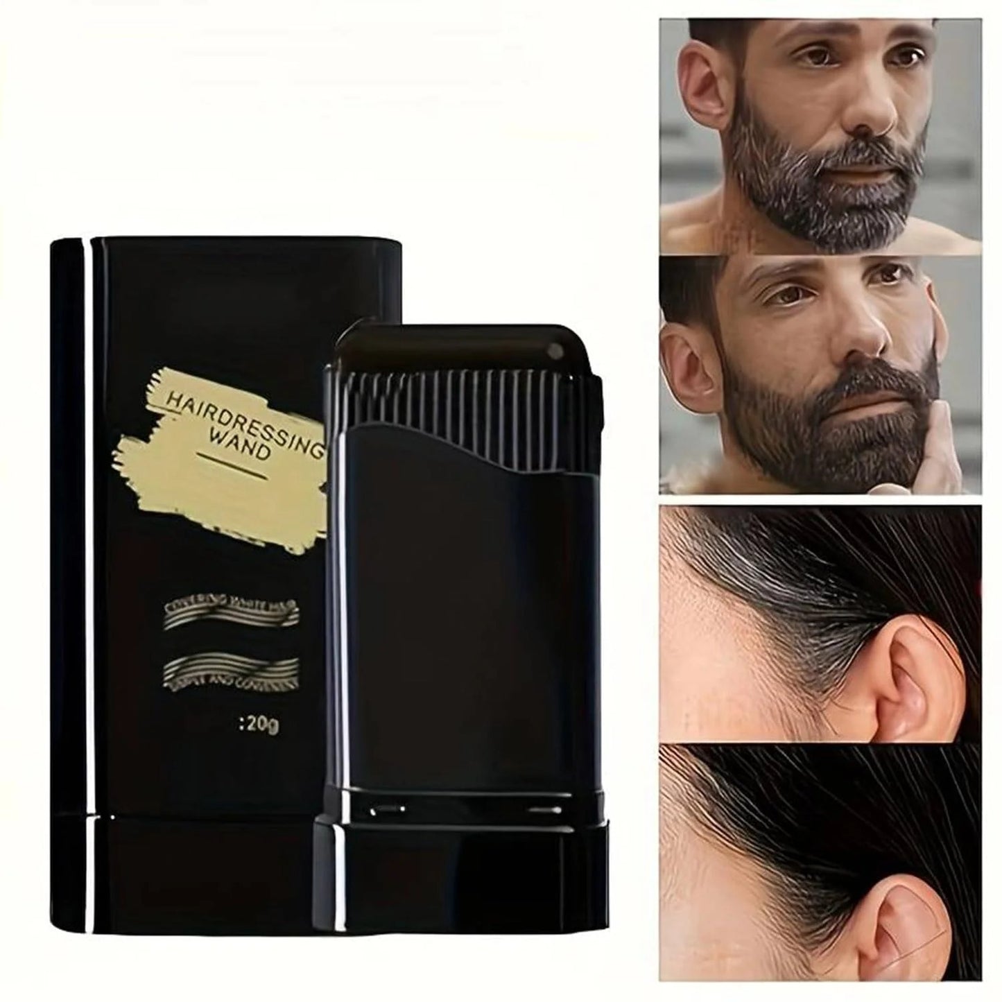 Instant Black Hair Coverage Stick – Waterproof Root Touch-Up Pen for Men & Women | Natural Finish | 20g