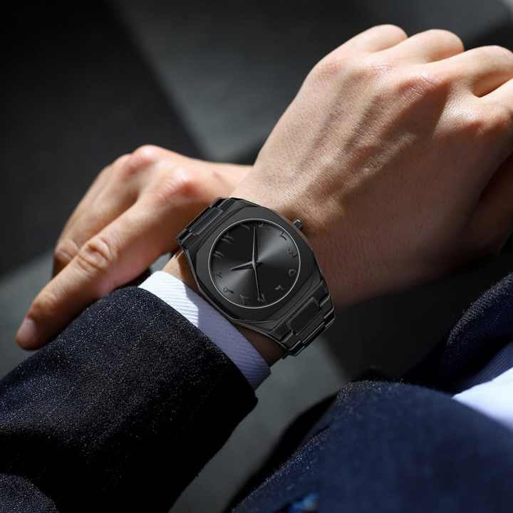 Premium All-Black Stainless Steel Arabic Watch – Minimalist Luxury Timepiece for Men