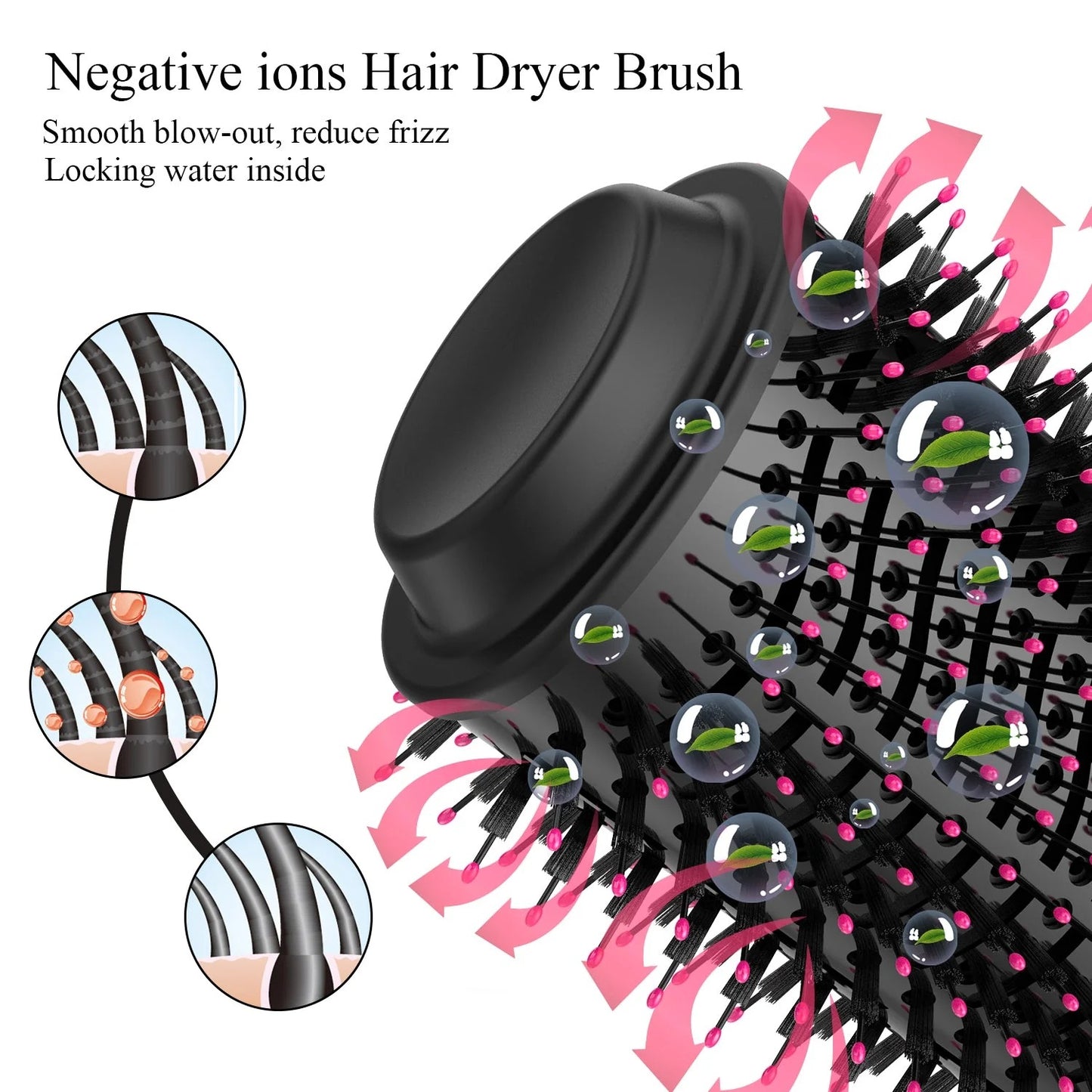 4-in-1 Hot Air Brush & Hair Volumizer – Ceramic Ionic Blow Dry Brush for Frizz-Free Blowout | All Hair Types