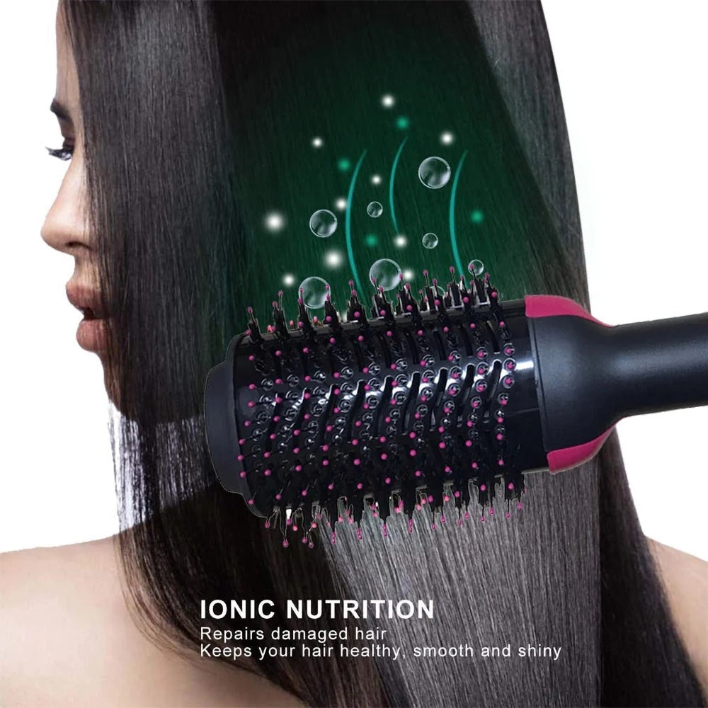4-in-1 Hot Air Brush & Hair Volumizer – Ceramic Ionic Blow Dry Brush for Frizz-Free Blowout | All Hair Types