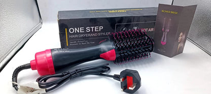 4-in-1 Hot Air Brush & Hair Volumizer – Ceramic Ionic Blow Dry Brush for Frizz-Free Blowout | All Hair Types
