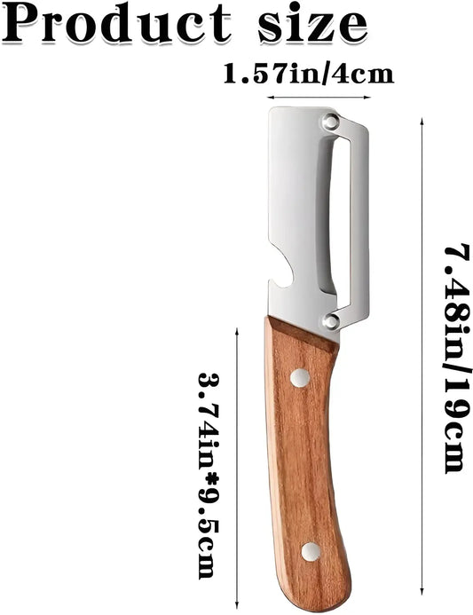Multifunctional Vegetable & Fruit Peeler – Wooden Handle with Bottle Opener | Ergonomic Kitchen Tool