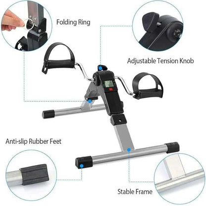 Foldable Arm & Leg Pedal Exercise Machine – Under-Desk Mini Bike with LCD Display & Adjustable Resistance