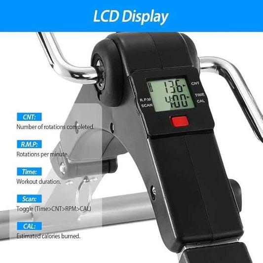 Foldable Arm & Leg Pedal Exercise Machine – Under-Desk Mini Bike with LCD Display & Adjustable Resistance