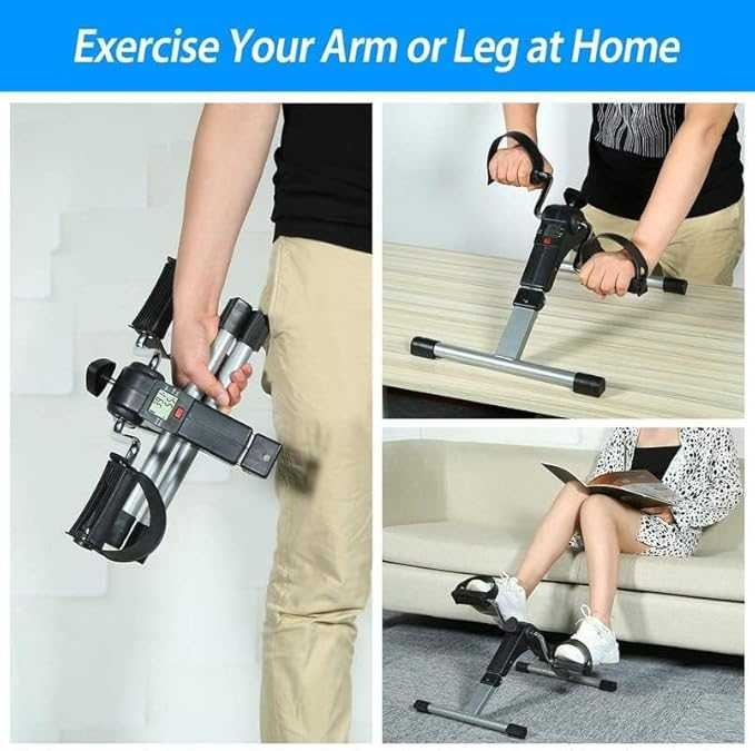 Foldable Arm & Leg Pedal Exercise Machine – Under-Desk Mini Bike with LCD Display & Adjustable Resistance