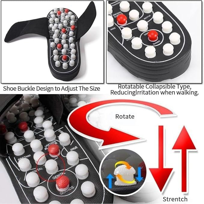 Acupressure Massage Slippers – Rotating Foot Massager for Blood Circulation & Stress Relief | All Ages